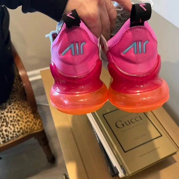 Nike White Sneakers with Pink and Orange Accents - Picture 2 of 5